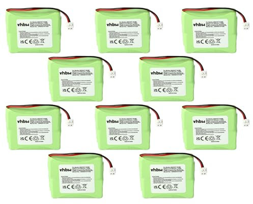 vhbw 10x Akku kompatibel mit Medion Slim DECT 500 schnurlos Festnetz Telefon (600 mAh, 2,4 V, NiMH)