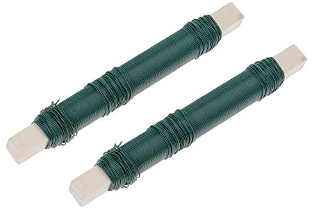 INTOX Bindedraht 2 Stück ø 0,7mm Stärke 35 Laufmeter pro Rolle hochwertiger Blumendraht zum Basteln und Binden legierter gewickelt leicht zu biegen