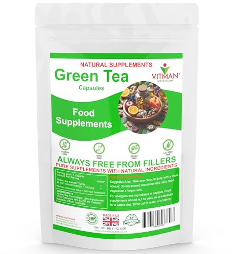 Green Tea Extract - High Strength - 95% Polyphenols - Anti Ageing & Weight Loss Support Supplement - 60 Vegan Capsules (2 Months Supply)
