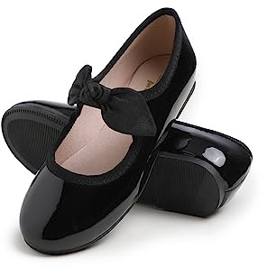 Feversole Kids Filles Mary Jane Strap Chaussures Plates Ballerines Princesse Chaussures Plates Chaussures d'école Plates À Bride