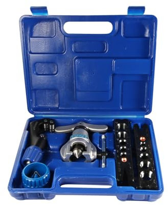 CoCud Flaring-Werkzeug-Set, 1/4-3/4 & 6mm-9mm Flaring-Matrize, 45 Grad exzentrischer Kegelkopf, Innen-Außen-Entgrater, Rohrschneider Hydraulisches Rohrflansch-Set