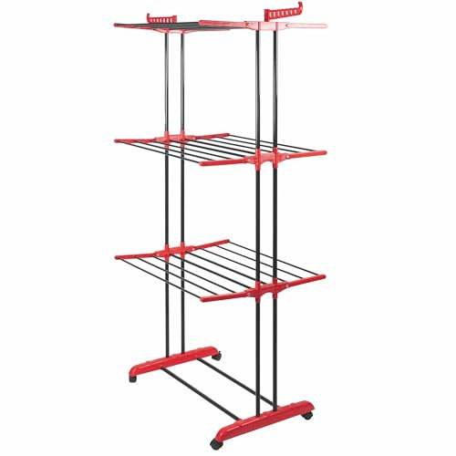 Stendino a torre in metallo, ali richiudibili e ruote h. 184 cm, Towerdry Sìordine