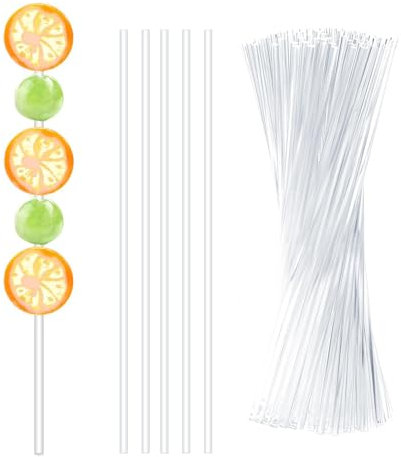 100 Pcs Cake Pop Sticks - 15 cm Acrylic Lollipop Sticks Clear Cake Pops Candy Sticks Treat Sticks, Lolly Pop Sticks for Cake Pops,for Making Lollipops,Candies,Chocolates,Cookies and Dessert