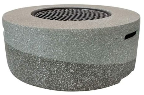 Cuenco de fuego al aire libre con estante para barbacoa, base de óxido de magnesio para jardín, patio, camping, perfecto para barbacoa y excursiones.
