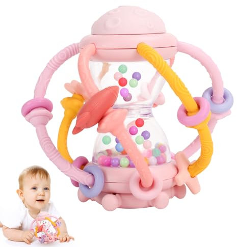Venditer Pelota Sensorial Bebé, Sonajero Bebé 0-3 Meses, Juguetes Bebés 6-12 Meses, Juguetes Montessori 0-6 Meses, Juguetes Sensoriales Educativos Regalo para Recien Nacido