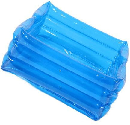 VICASKY Inflatable Foot Bath Basin Foldable Portable Soaking Tub with Handles Blue Fold-up Water Storage Pool Tray for Outdoor Foot Wash and Pet Bath