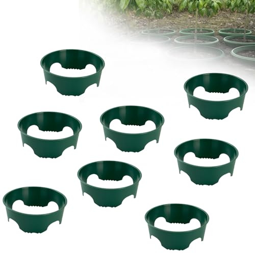 BigKing 8 Anello per Piante, in Plastica, Verde, 25,4 x 12,1cm Anelli per Coltivare Piante, Anelli per Piantumazione da Giardino, Bordi per Piante da Esterno, Per Patio, Prato, Cortile