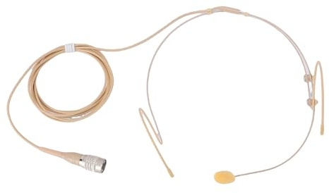 Annadue Kondensor över örat Mikrofon Huvudburen Mikrofon, Trådlöst System Kompatibelt med 4-stifts XLR-kabel för Föreläsare, DJ, TV-värd, Sändare