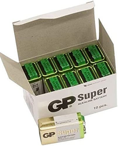 GP 9V-PP3 Batterie Super Alcaline, Color Oro/Verde/Bianco [confezione da 10]