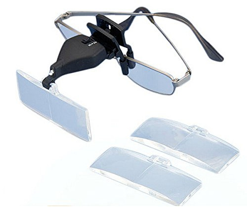 Tutoy Mg19157-2 1.5 X 2.5 X 3.5 X Led Ojos Luz Gafas De Visión Baja Clip Lupa Lupa con Luz Led