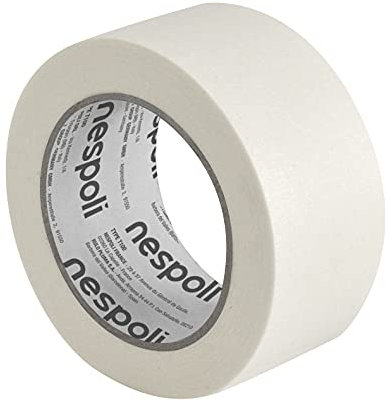 Nespoli – Nastro Carta Adesivo in Gomma Naturale, 25mm x 50m, Mascheratura Medium, Carta Gommata per Interni, Verniciatura Fai da Te - Nastro Imbianchino Facile da Strappare, Rimozione Senza Residui