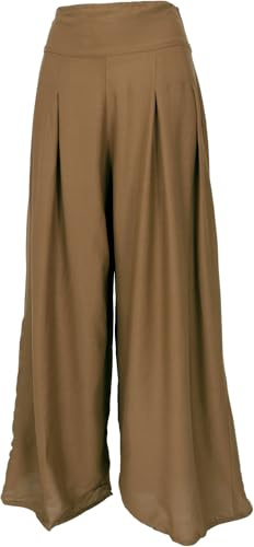 GURU SHOP Boho Hosenrock, Weite Sommerhose - Khaki, Damen, Size:S/M