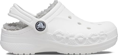 Crocs Unisex barn Baya fodrad K Clog, vit ljusgrå, 12 UK, Vit ljusgrå, 12 UK