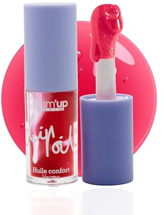 Glam'Up Paris - Lip Oil - Haute Brillance Hydrating Plumping Lip Oil - Huile pour les Lèvres - Hydratant et Repulpant - Fini non Collant - Ultra Glossy Lips - Applicateur Extra Large - Cherry