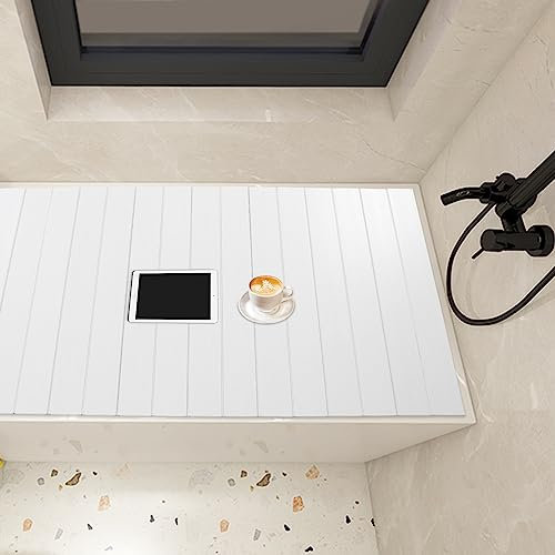 Vikbart badkarsskydd, dammtät vattentät badkarshylla isoleringsplatta badrumshylla PVC badkarsbrädor för badrum, spa-upplevelse, 170 x 75 x 0,65 cm