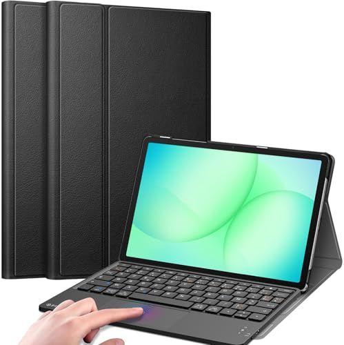 FINTIE Clavier pour Samsung Galaxy Tab A11 Plus (A11+) 11 Pouces 2025 et Galaxy Tab A9 Plus (A9+) 11” 2023, [Pavé Tactile] Clavier Bluetooth Rechargeable, Housse Rigide Multiposition, Noir