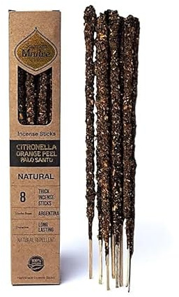 SAGRADA MADRE - Incenso in Stick - Bastoncini Naturali al 100% - ca. 8 Sticks a Confezione (CITRONELLA, ARANCIA E PALO SANTO)