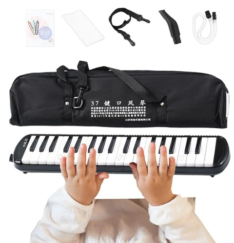Tangentbordsinstrument, piano, melodica, bärbar melodik, blåstangentbordsinstrument, harmoniuminstrument med bärväska, för nybörjare och proffs