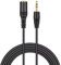 TECHZOCO Cable Audio alargador Extensor, Cable Audio estéreo Jack 3.5 mm Hembra a Jack 3.5 mm Macho, Cable alargador Audio estéreo, para Altavoces, Auriculares, Móvil, Tablet, MP3, Negro, 2 Metros