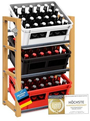 Dimono® Drinks Crate Shelf – Holds 2, 3 or 6 Crates, Bamboo