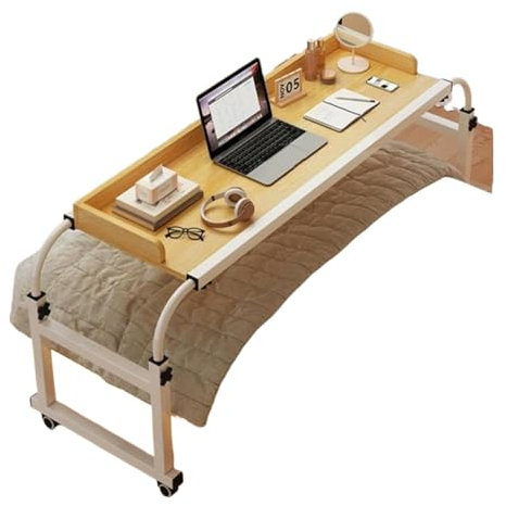 Mesa de pie for computadora portátil, mesa de cama, escritorio for computadora, estación de trabajo de pie, bandeja for alimentos, mesa de cama con ruedas, altura ajustable for cama tamaño twin/full/q