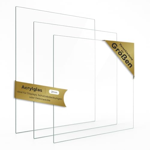 Plaque acrylique 2 mm, découpe sur mesure - Plaque plastique incassable, résistante aux rayures - 18x24 cm à 70x100 cm - Pour cadre photo, meubles et bricolage