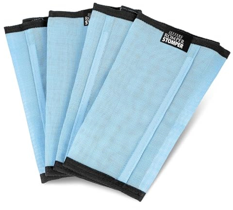 Jeffers Romper Stomper Fly Boots for Horses, Light Blue, Large, Breathable Mesh Horse Leg Protection Leggings, Adjustable, Chemical Free, Easy Clean, Reduce Stomping, Equine Accessories - 4 Pack