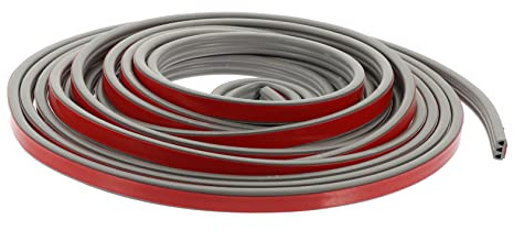 POPETPOP Burlete Puerta Autoadhesivo Tira Sellado Puerta E Tipo Silicona Gris Aislamiento Térmico y Acústico para Protección contra Viento Polvo Ruido