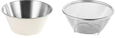 ZGHGHCDRH 304 Stainless Steel Colander with Bowl Set of 2 ,Rice Washing Bowl Colander Food Strainers Set Kitchen Filter Pasta,Vegetables, Fruits and Salad,Heavy Duty & Dishwasher Safe