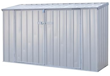 Caseta de jardín metálica Fraser 2 Bike 1,7 m² – Cobertizo Gris de Acero galvanizado para 2 Bicicletas con Montaje rápido por Clips SnapTite, Puertas Dobles, Resistente al Viento y garantía 20 años