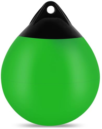 Boat Mooring Buoy 12in,Round Boat Fender Ball Boat Buoy Ball,Inflatable Boat Fender Dock Bumper Ball Anchor Buoy Suitable for Yachts Marinas Sailboats Ski Boats(Green,1Pack)