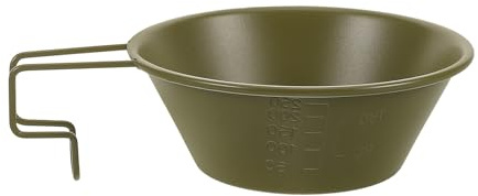 KESYOO Ciotola da Campeggio in Acciaio Inox 250 Ml Rivestimento Antiaderente e Manico Salvaspazio, Ciotola Portatile per Escursionismo, Picnic e Zuppe All’aperto, Compatta e Resistente