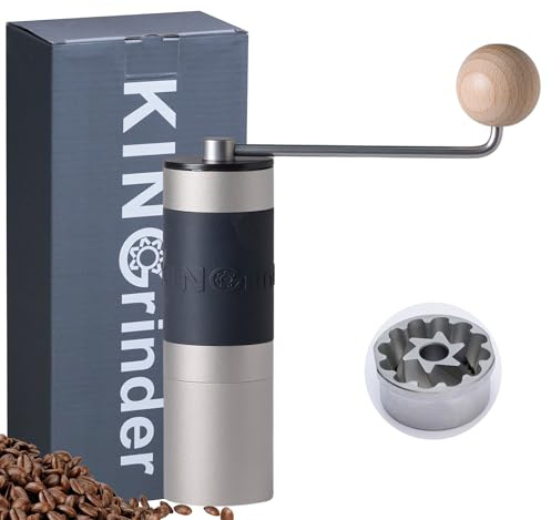 【Argento】KINGrinder K2 macinacaffè manuale manico dritto inox