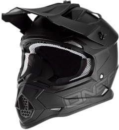 O'NEAL | Motocross-Helm | MX Enduro Motorrad | ABS-Schale, , Lüftungsöffnungen für optimale Belüftung & Kühlung | 2SRS Helmet Flat | Erwachsene | Schwarz | Größe M