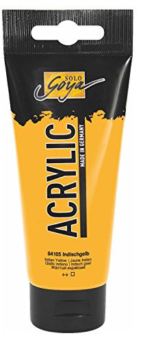 KREUL 84105 - Solo Goya Acrylic, 100 ml Tube in indischgelb, cremige vielseitig einsetzbare Acrylfarbe in Studienqualität, auf Wasserbasis, schnell und matt trocknend, gut deckend, wasserfest