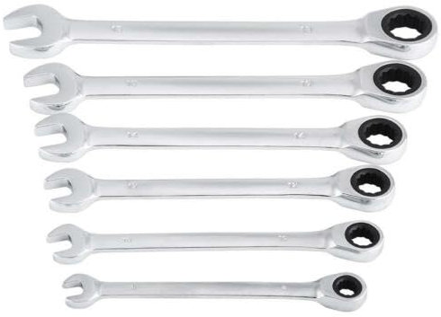 GrecoShop Chiavi combinate a cricchetto set 6 pz in valigetta