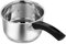 Penguin Home Saucepan 16cm, 1.5 Litre Stainless Steel Sauce Pot with Glass Lid & Phenolic Handle/Induction Safe Milkpot with Double Pouring Lips/MilkPan Cooking Pots & Pans/Dishwasher Safe