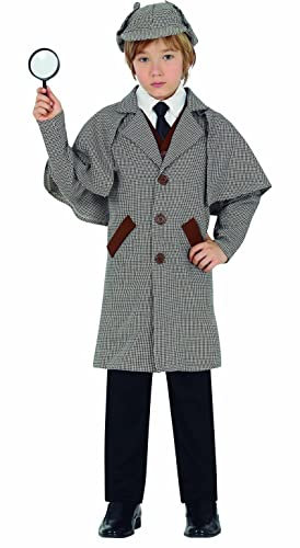 FIESTAS GUIRCA | Disfraz de Detective Infantil (10-12 Años) - Chaleco, Chaqueta y Gorra - Disfraces de Policía y Detective para Halloween, Carnaval y Fiestas de Disfraces - Unisex - Gris