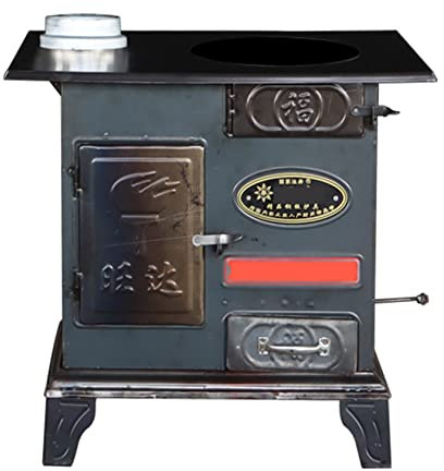 RPLM Brennholzofen, Holzbefeuerter Kamin, Feuerstelle Auf Großer Terrasse Oder Terrasse, Stahlgussofen für Den Innen- und Außenbereich Zum Kochen, Ländliche Heizung,56×35CM