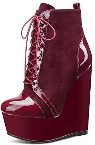 HDEUOLM Femmes Haut High Talon Heel Bottines Plate-forme Compensé Fermeture à Glissière Dress Sexy 16 CM Heels Bottes