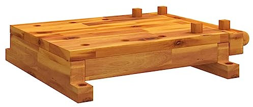 vidaXL Werkbankplatte mit Schraubstock, Tischplatte für Arbeitstisch Werkstatttisch, Arbeitsplatte mit 4 Stoppern, Werkplatte Ersatzplatte Werkbank, Massivholz Akazie