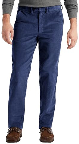 Pantaloni da ufficio da uomo in velluto a coste leggeri in cotone cord disponibili in 3 lunghezze di gamba, pantaloni casual eleganti da lavoro con tasche, gamma di taglie da 30 a 50, blu navy, 48W x