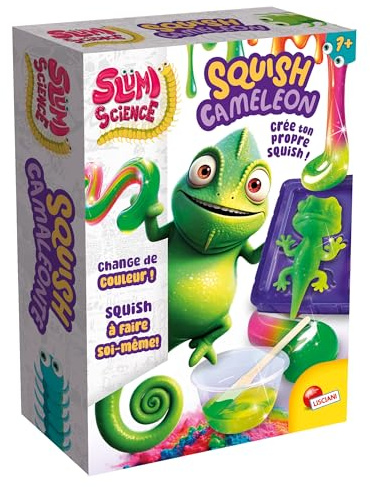 Lisciani - SLUMI Science Pocket - Squishy Caméléon - Kit Expériences Scientifiques pour Enfants dès 6 Ans - Coffret DIY Création Caméléon Thermoréactif - Activité Chimie Enfants - Jouet Squishy
