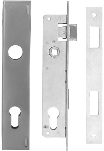 KOTARBAU® Serratura ad incasso per porte - Inserto in acciaio 90/20 mm + custodia in acciaio zincato destra e sinistra - Serratura per porta da camera - Serratura universale da incasso