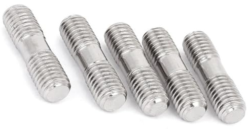 TA-VIGOR 5Pcs Double End Threaded Stud Screw Bolt, M8x30mm 304 Stainless Steel Rod Bolts Thread Reducer Adapter, Adjustable Push Rod Stud for Furniture Hardware Machinery Maintenance and Fixes