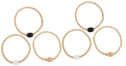 Alasum Jeu de Lancer D'anneaux en Bois et Corde de Jute 6pcs Portable pour Entraînement Vitesse et Agilité sur Pelouse et Plage pour Adultes et Garçon et Filles