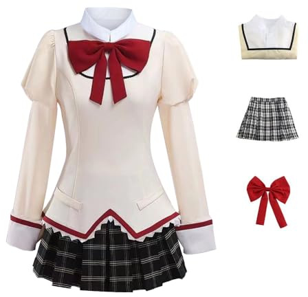 Kaname Madoka Cosplay kostym Akemi Homura/Mami Tomoe/Miki Sayaka Anime damer skoluniform uniform klänning halloween party karneval klänning outfit kostym