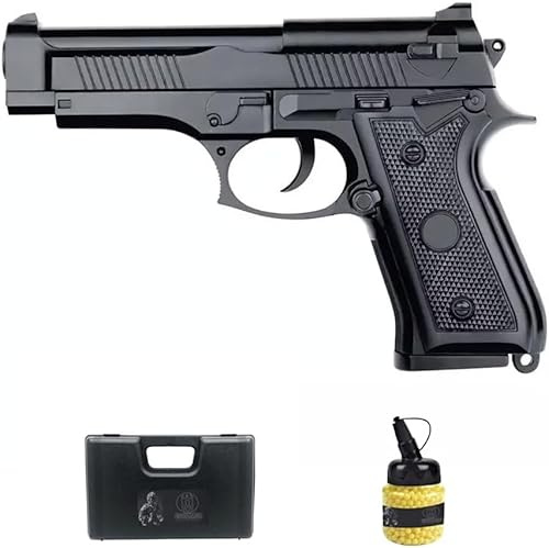 Pistolet à Ressort Saigo 92 (6 mm) | Pistolet Airsoft Calibre 6 mm + Bouteille + étui. Pack de démarrage. Puissance : 0,5 Joule