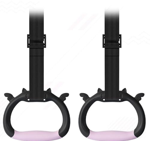 Bessy shop Gymnastics Rings Set,Children’s Adjustable Strength Training Rings,Home Gym Equipment with Non-Slip Load-Bearing 250kg Straps for Pull-Up Bar,Indoor Physical Training Pulling Rings(Pink)