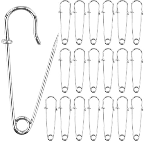 Grandes Épingles à Nourrice, Lot de 20 Grosse Épingle de Sûreté, Épingles à Nourrice Extra Larges, Épingles de Kilt, Épingles de Sûreté pour Kilt, Couverture, Tricot, Travaux Manuels (63mm)